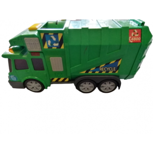 Camion poubelle et sa poubelle jaune